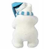 Kalėdinė figūrėlė: Baltasis lokys mėlyname kepurėje ir šalike, 43 cm