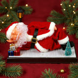 Raudona animuota Kalėdų Senelio figūrėlė su garsu ir apšvietimu