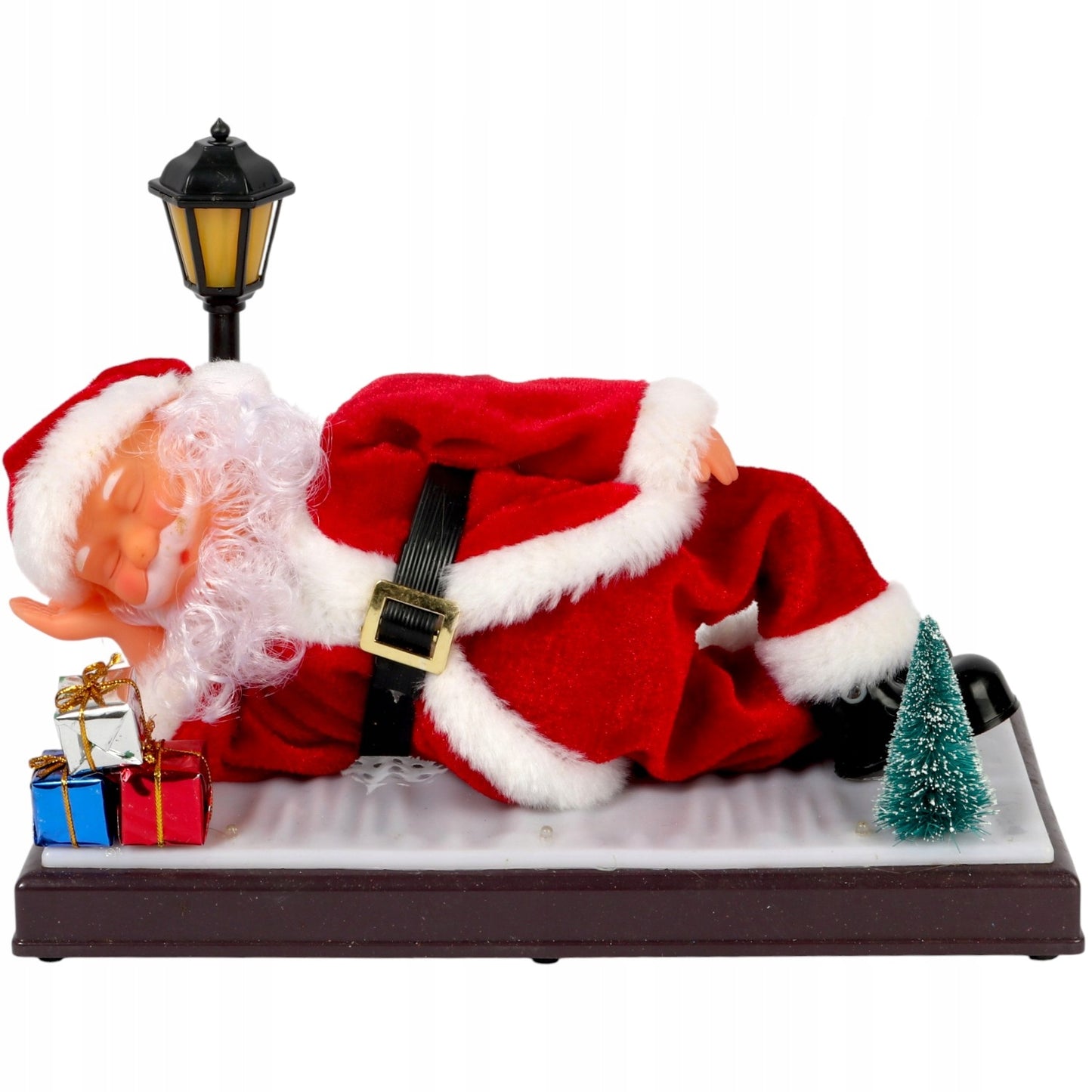 Raudona animuota Kalėdų Senelio figūrėlė su garsu ir apšvietimu