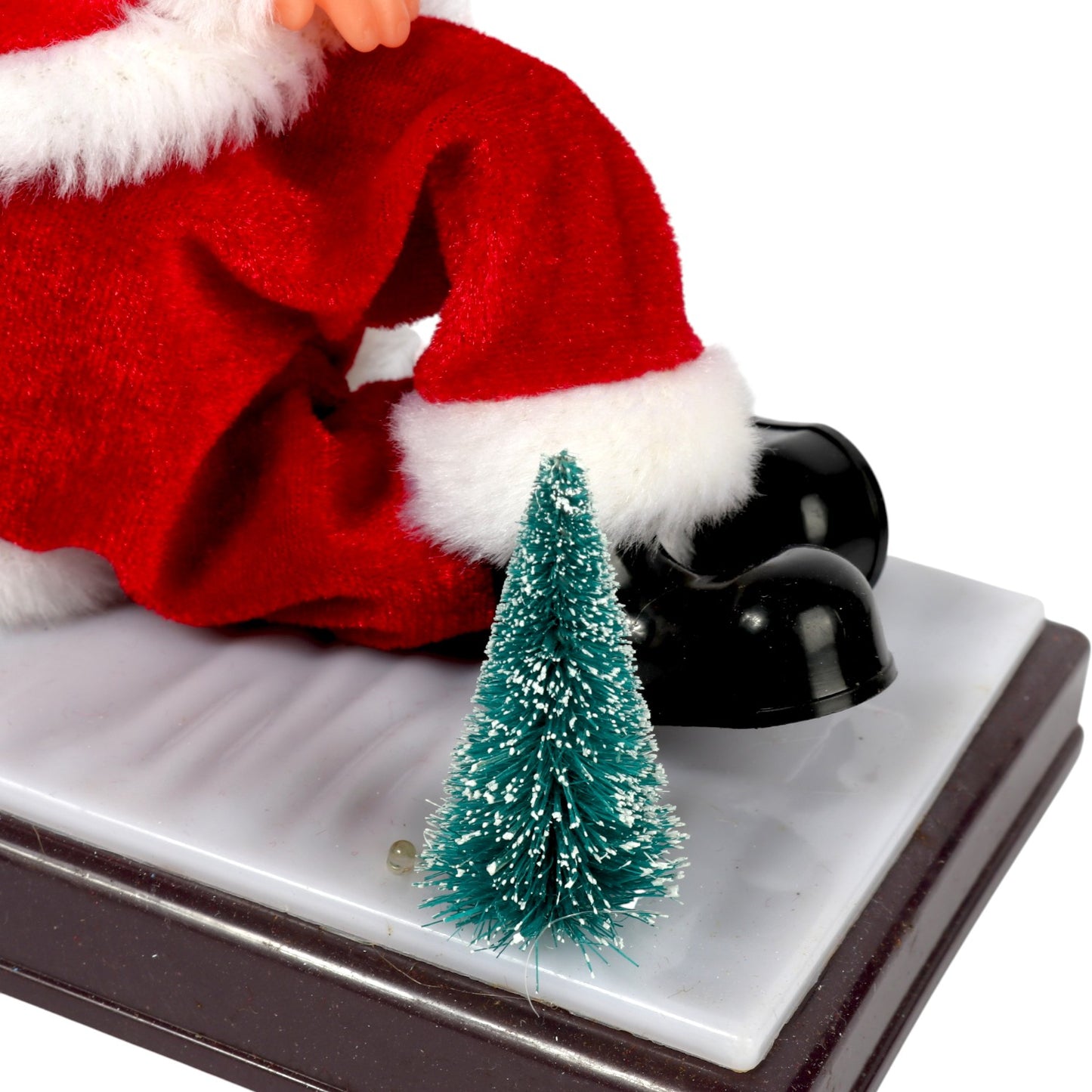 Raudona animuota Kalėdų Senelio figūrėlė su garsu ir apšvietimu