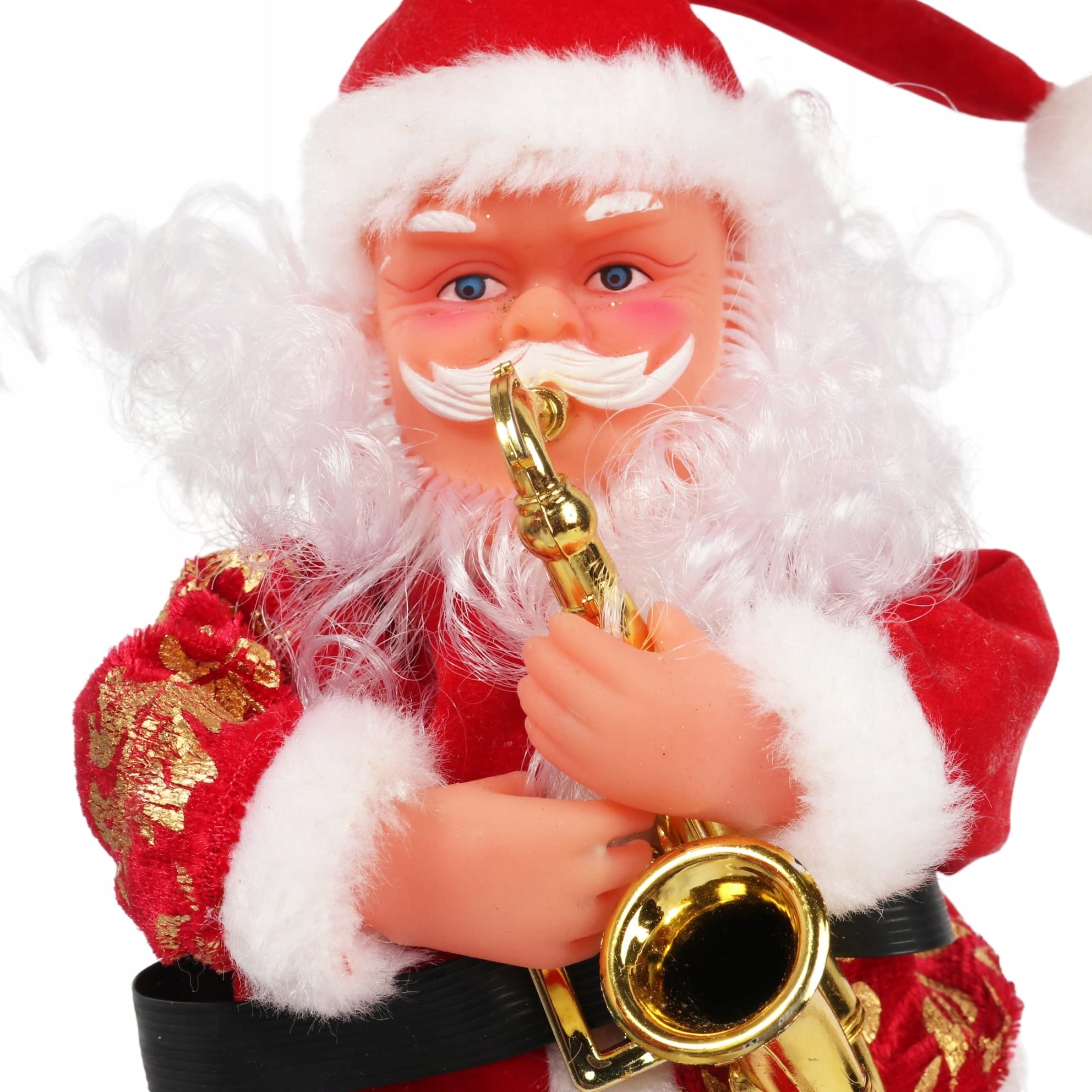 Šventojo Kalėdos Senelio judri figūrėlė su garsu ir apšvietimu, 25 cm, Raudona