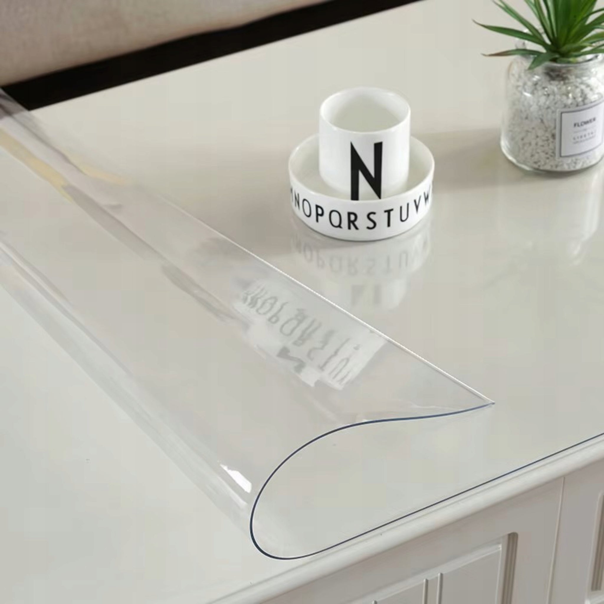 Apsauginė plėvelė stalui, stalas, stalviršis, 60x100cm, skaidrus PVC, 1mm