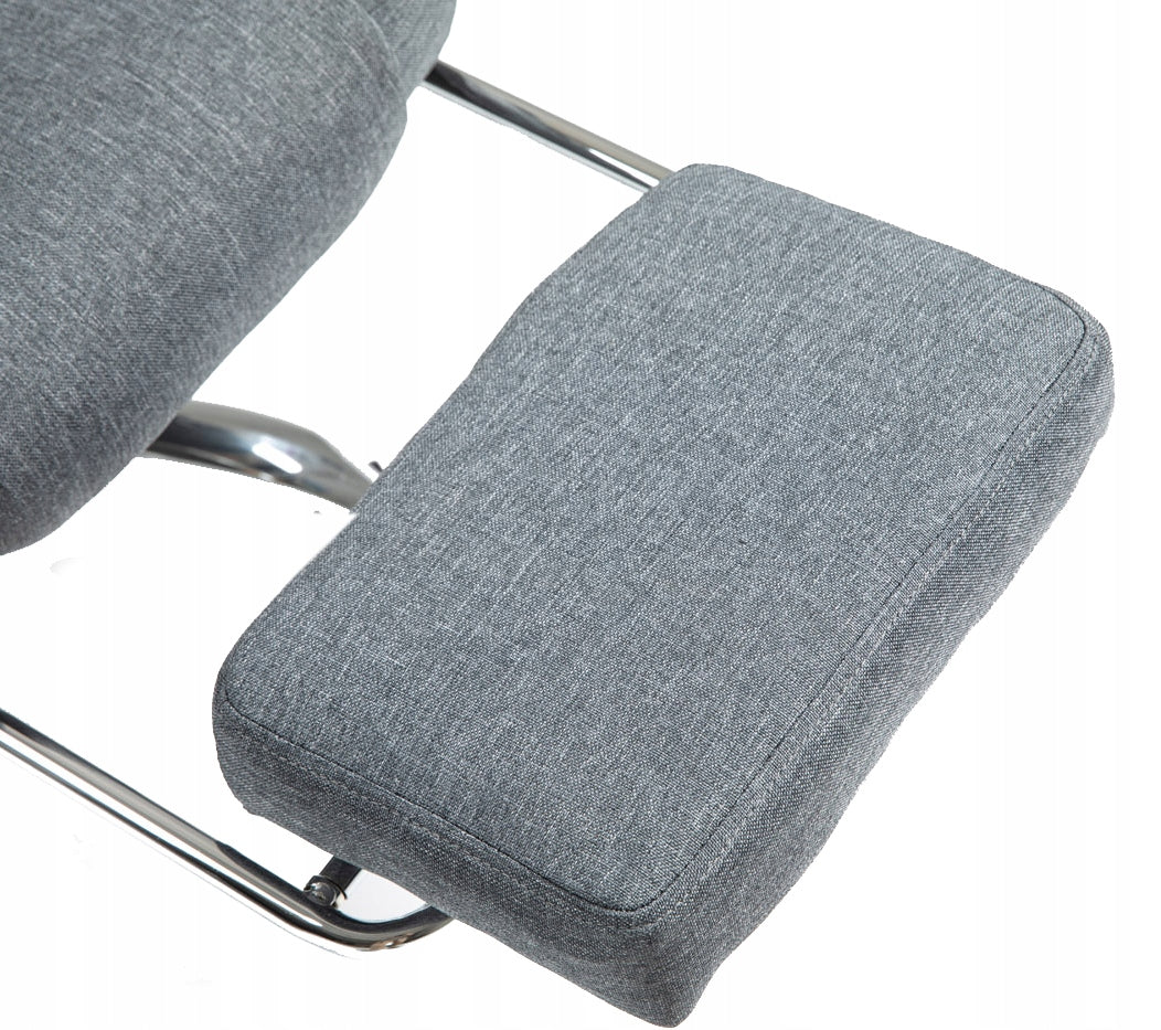 Biuro kėdė pilka su kojų atrama Patogi medžiaginė reguliuojama pilka NBR011