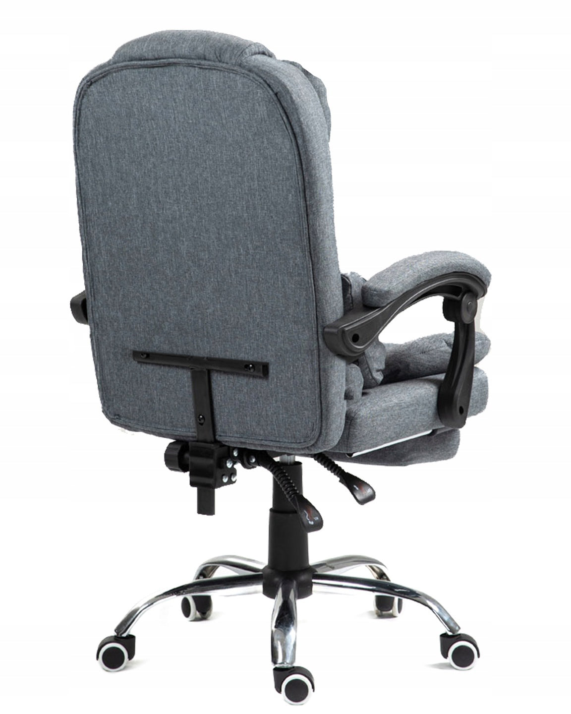 Biuro kėdė pilka su kojų atrama Patogi medžiaginė reguliuojama pilka NBR011