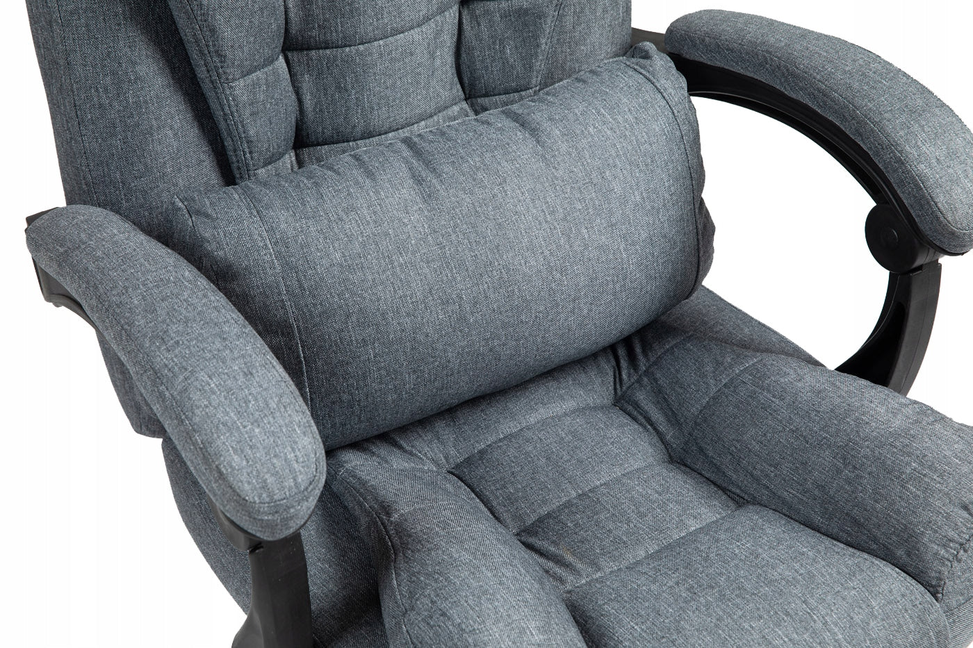 Biuro kėdė pilka su kojų atrama Patogi medžiaginė reguliuojama pilka NBR011