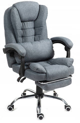 Biuro kėdė pilka su kojų atrama Patogi medžiaginė reguliuojama pilka NBR011