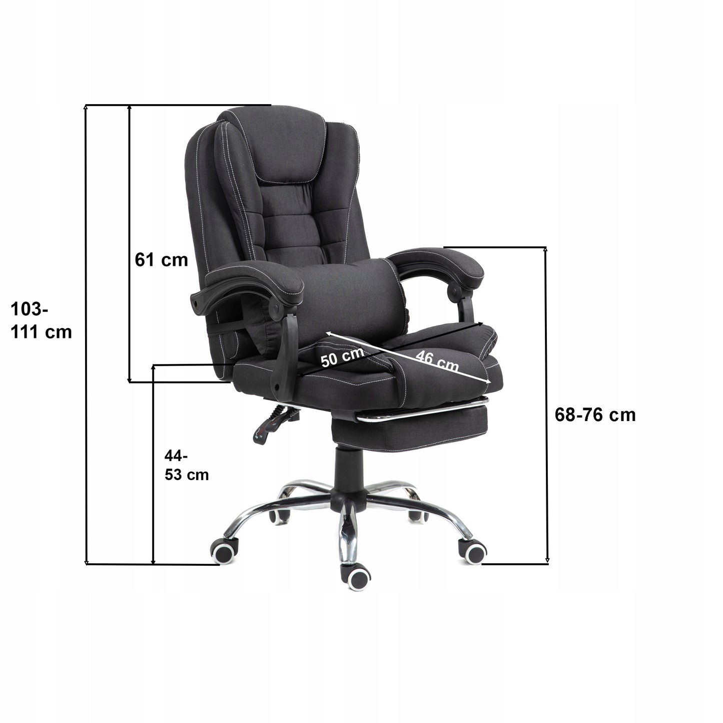 Biuro kėdė pilka su kojų atrama Patogi medžiaginė reguliuojama pilka NBR011