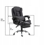 Biuro kėdė pilka su kojų atrama Patogi medžiaginė reguliuojama pilka NBR011