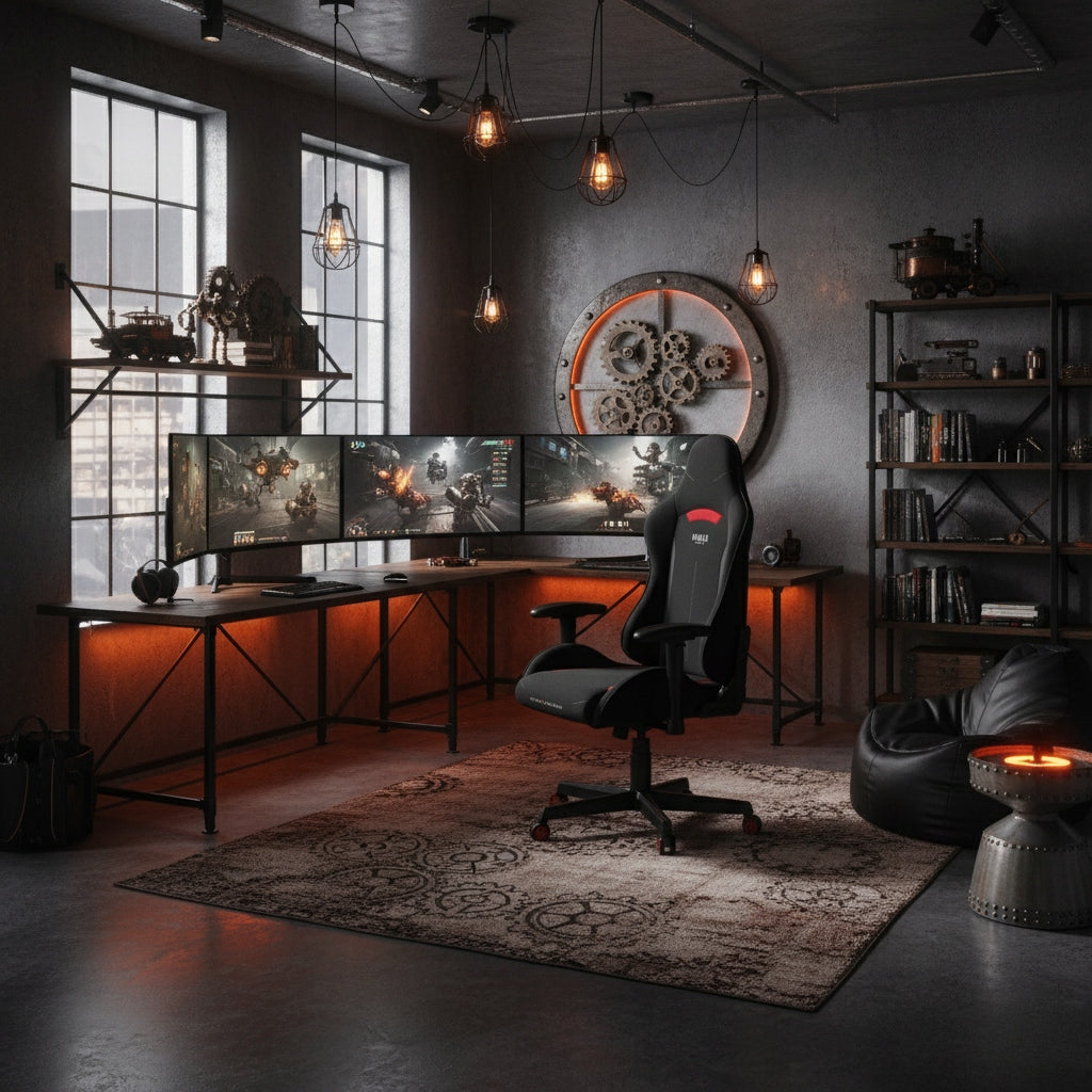 Žaidimų kėdė audinio pasukama DIABLO X-STARTER juoda-raudona