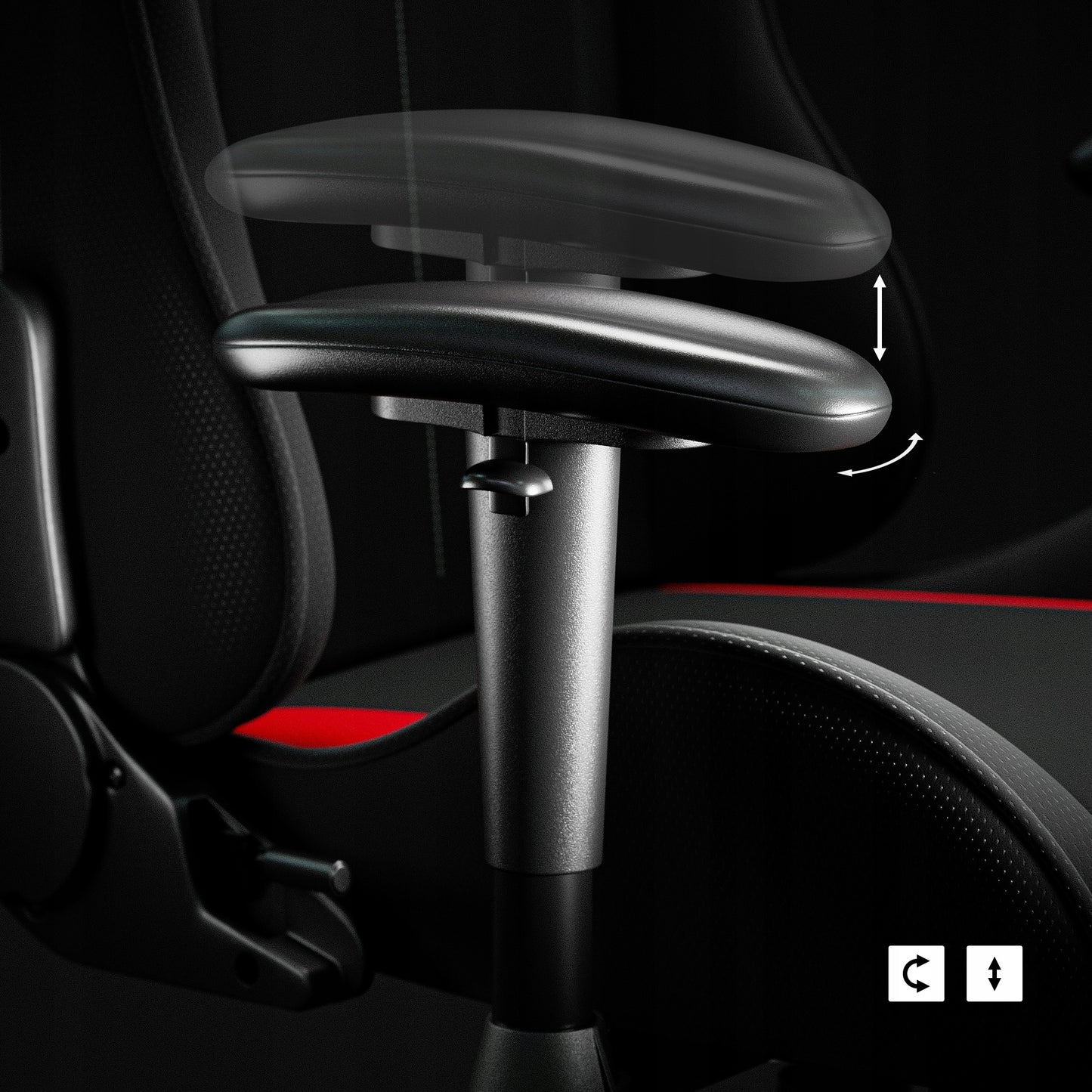 Žaidimų kėdė audinio pasukama DIABLO X-STARTER juoda-raudona