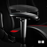 Žaidimų kėdė audinio pasukama DIABLO X-STARTER juoda-raudona