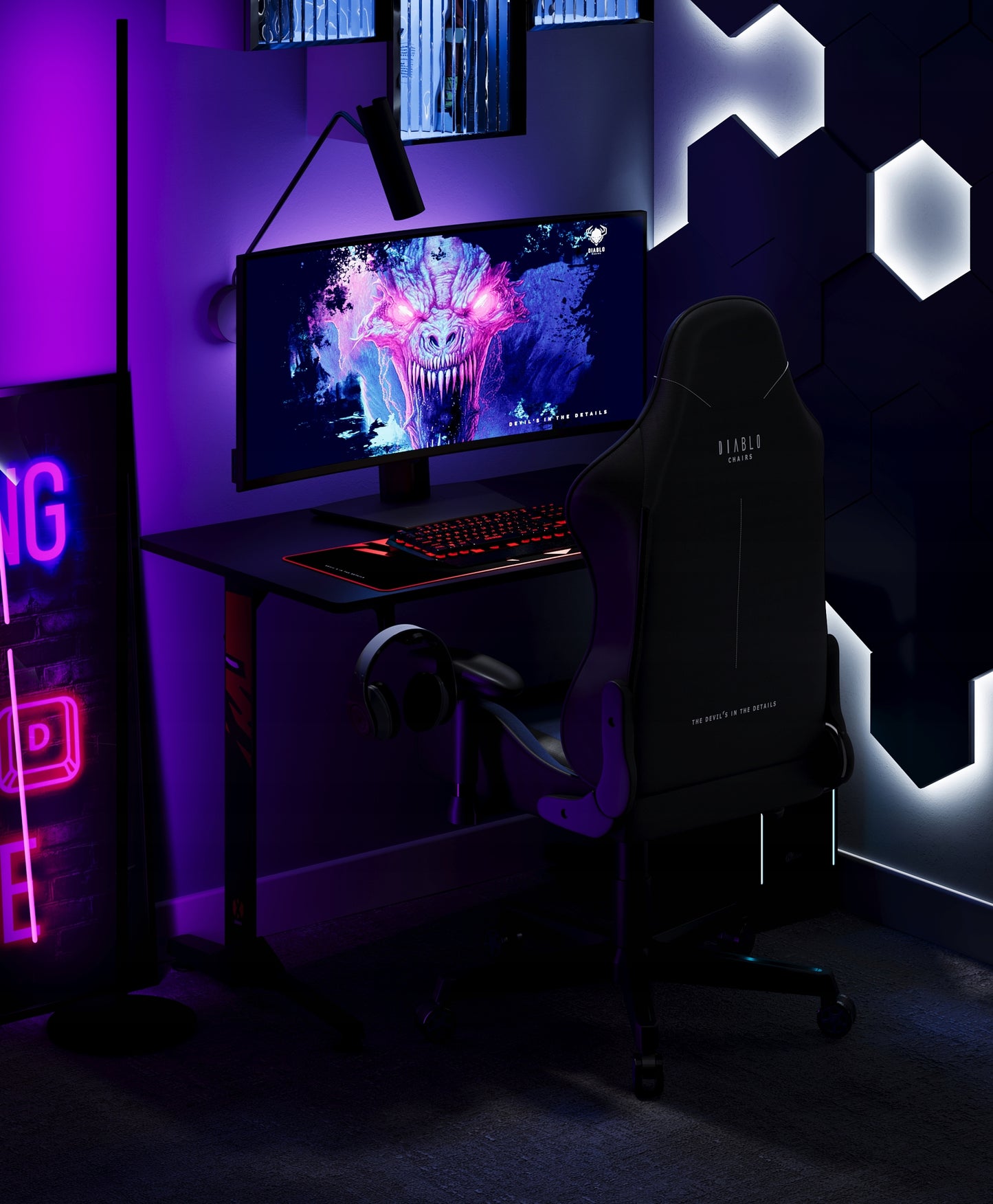 Žaidimų kėdė žaidėjui, audinio Diablo X-STARTER, granatinė