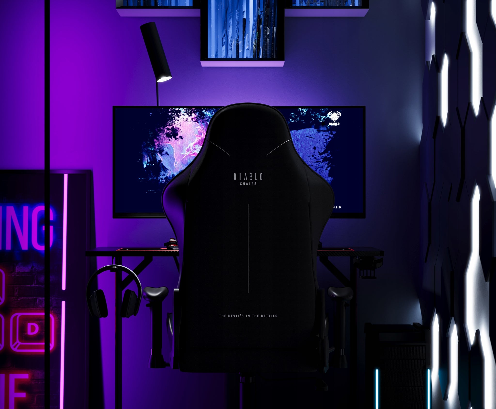 Žaidimų kėdė žaidėjui, audinio Diablo X-STARTER, granatinė