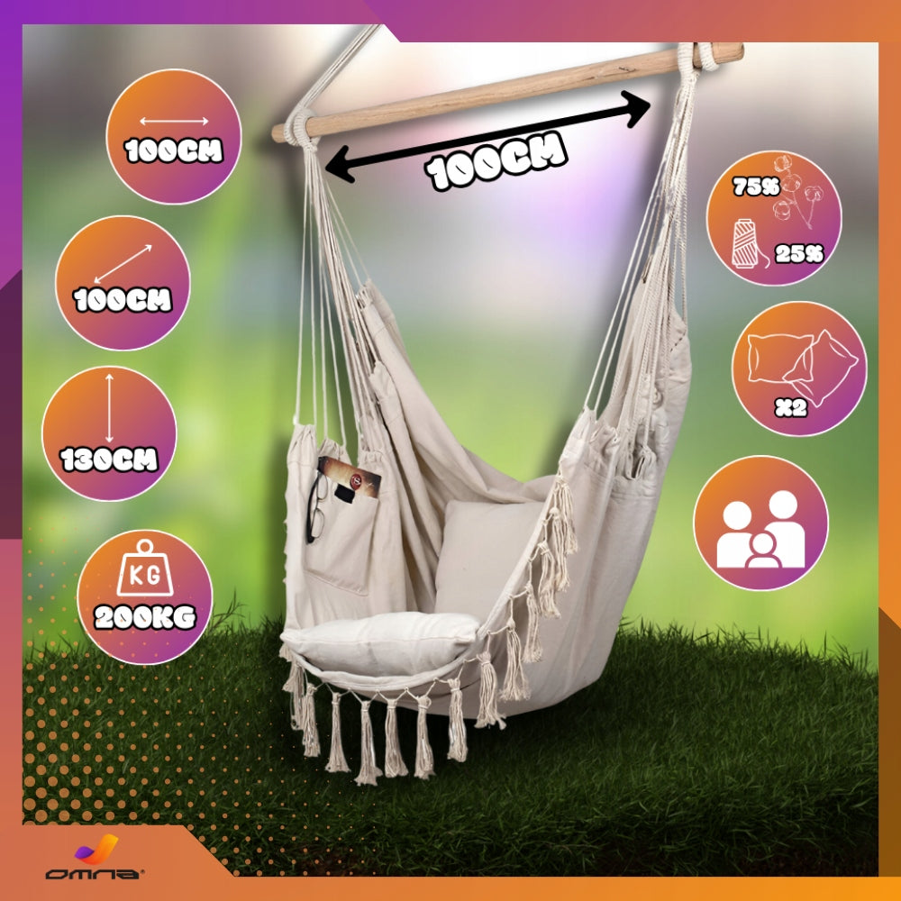 Sėdimoji kėdė Braziliška sūpynė Hamakas Sodui Ant Balkono BOHO