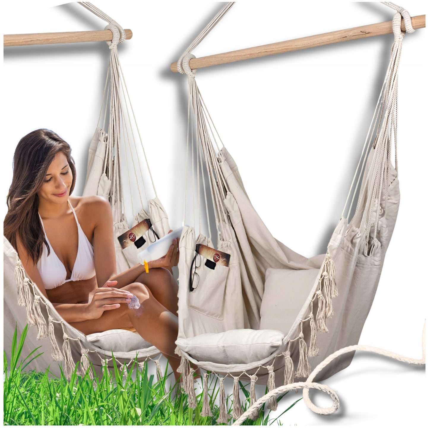 Sėdimoji kėdė Braziliška sūpynė Hamakas Sodui Ant Balkono BOHO