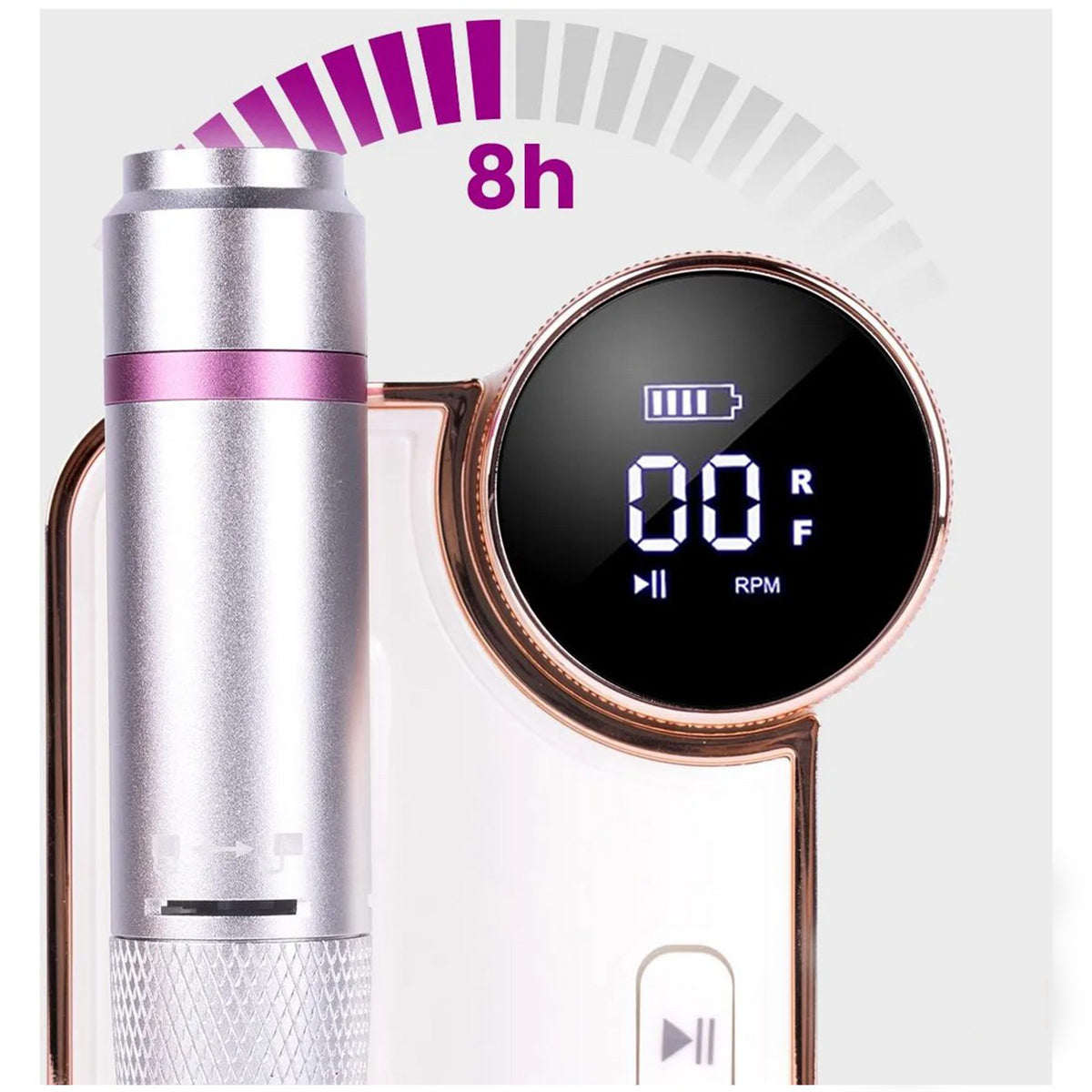 Belaidė kosmetinė freza nagams, manikiūrui, pedikiūrui + frezos