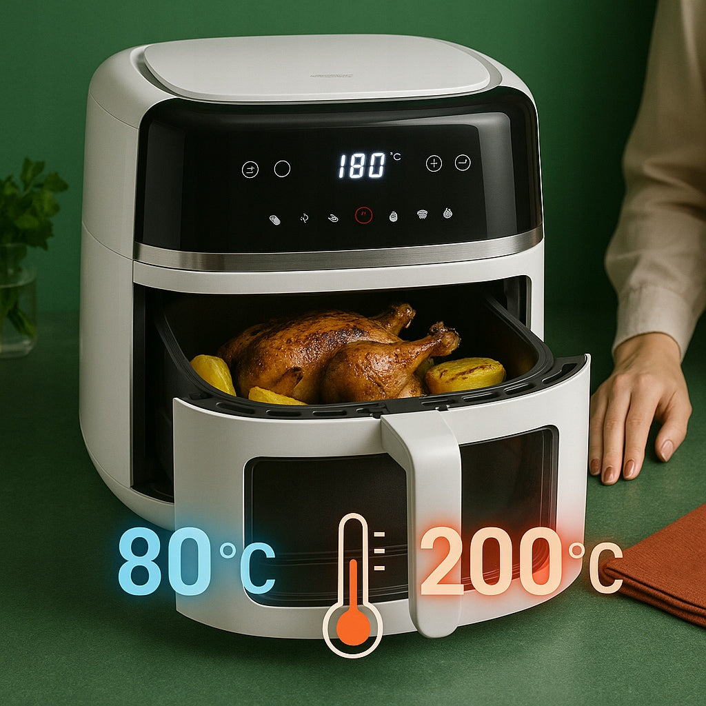 Neriebi gruzdintuvė Air Fryer 8L XXL 2500W AGD smulki buitinė technika virtuvei