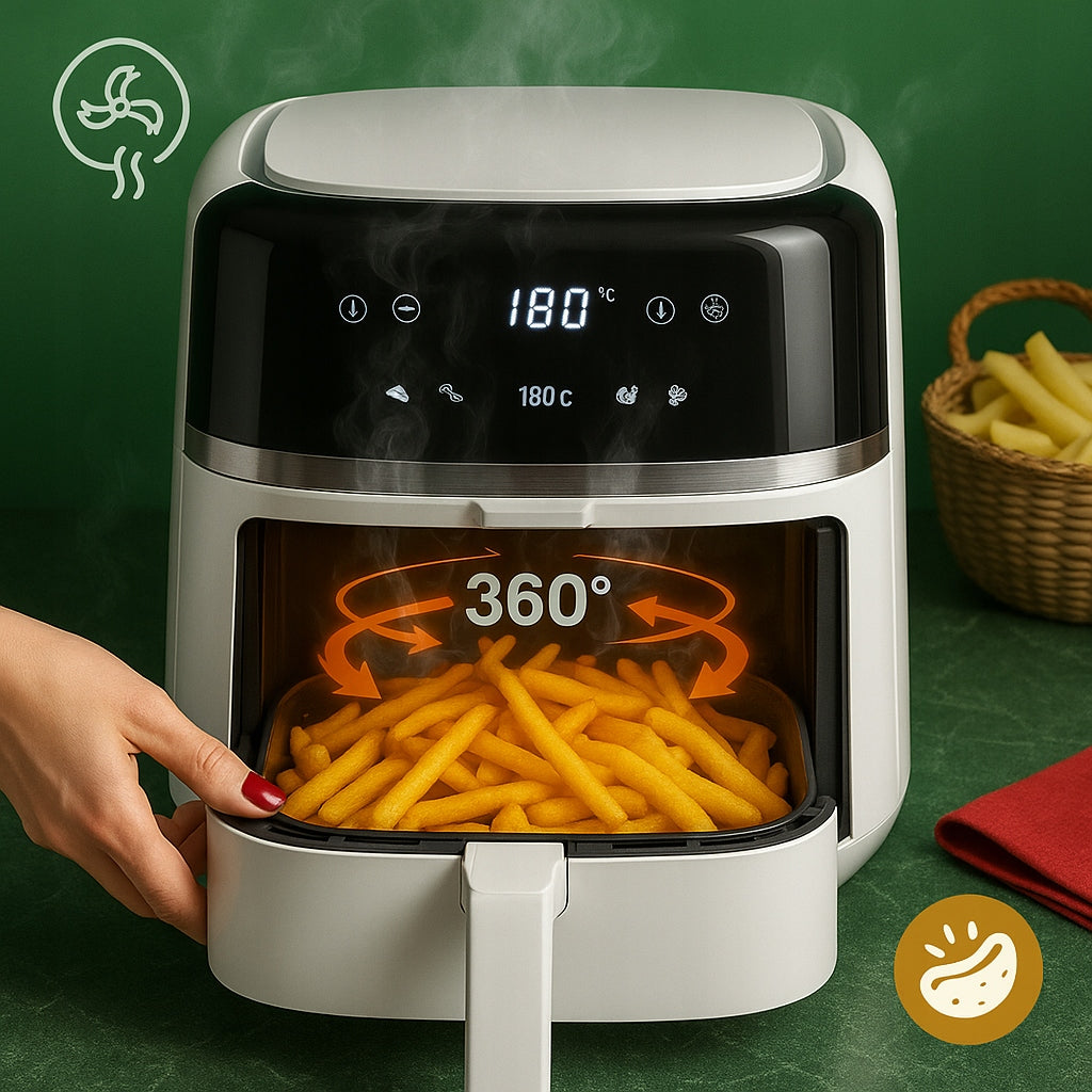 Neriebi gruzdintuvė Air Fryer 8L XXL 2500W AGD smulki buitinė technika virtuvei