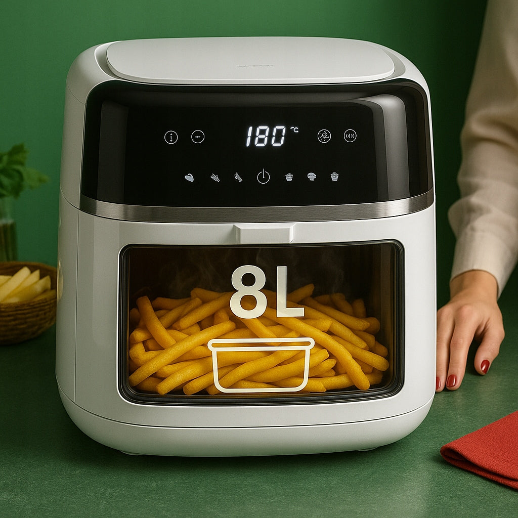 Neriebi gruzdintuvė Air Fryer 8L XXL 2500W AGD smulki buitinė technika virtuvei