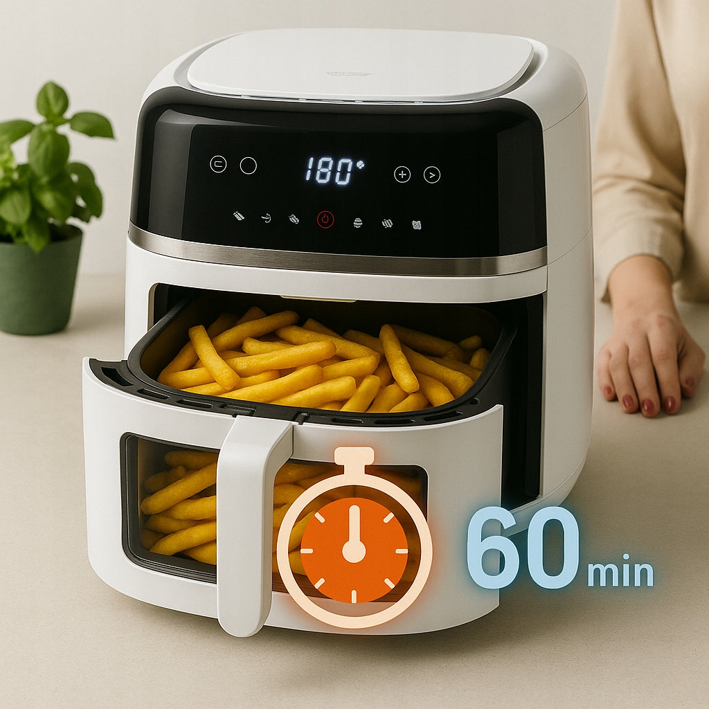Neriebi gruzdintuvė Air Fryer 8L XXL 2500W AGD smulki buitinė technika virtuvei