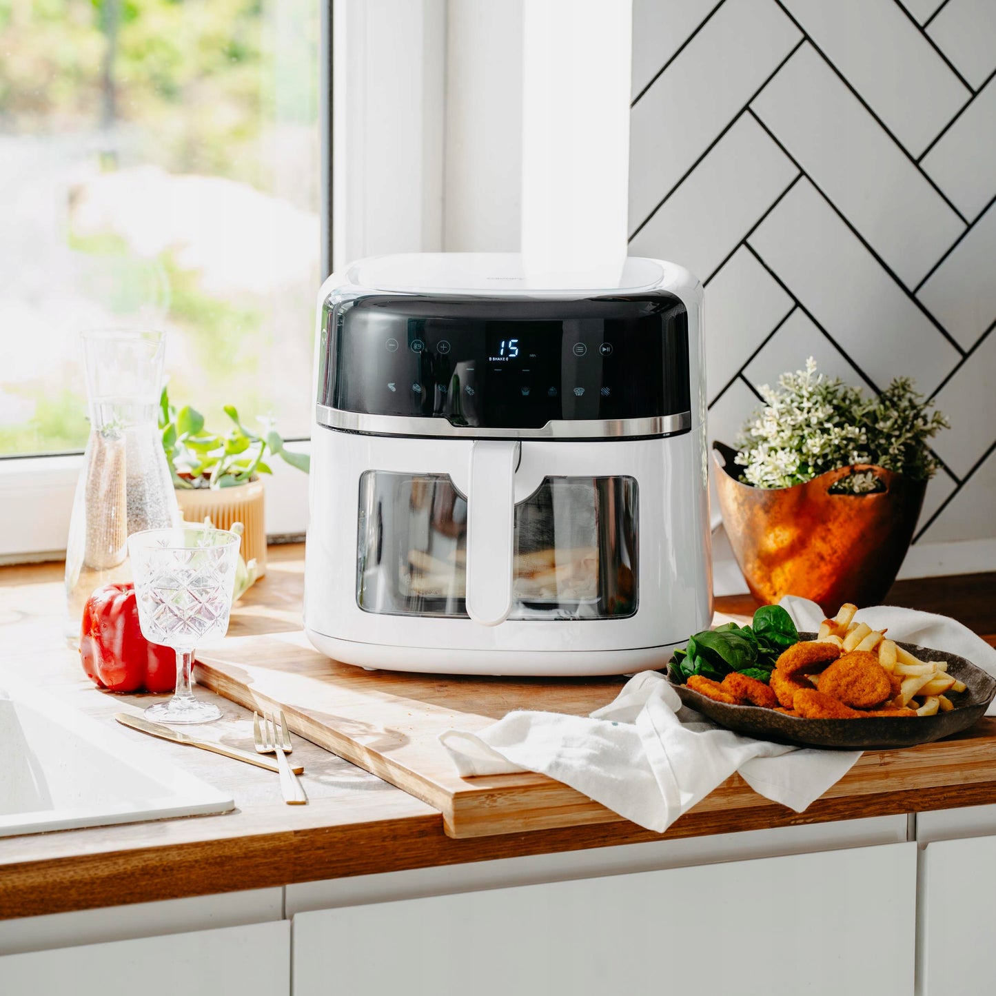 Neriebi gruzdintuvė Air Fryer 8L XXL 2500W AGD smulki buitinė technika virtuvei