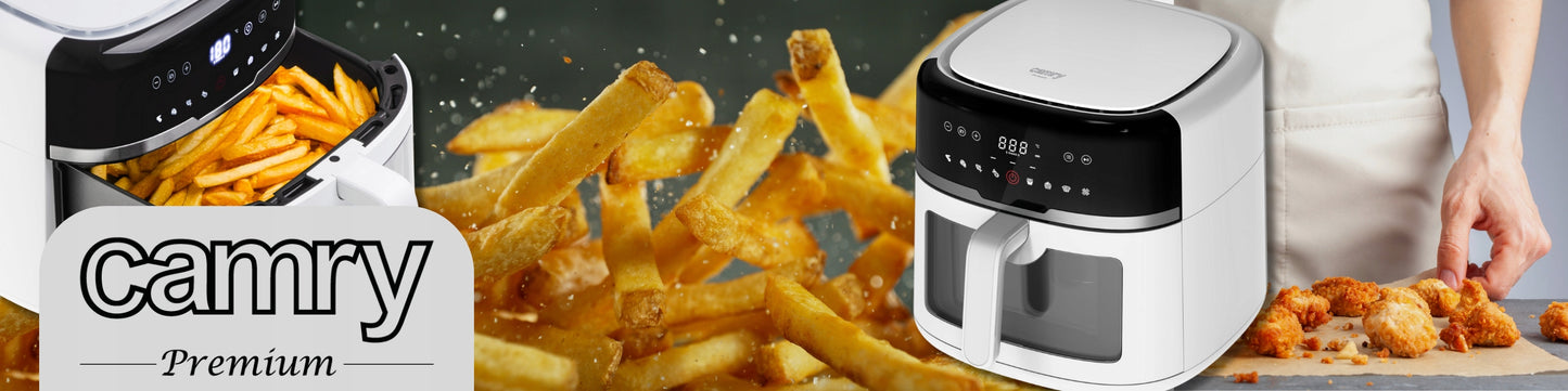 Neriebi gruzdintuvė Air Fryer 8L XXL 2500W AGD smulki buitinė technika virtuvei