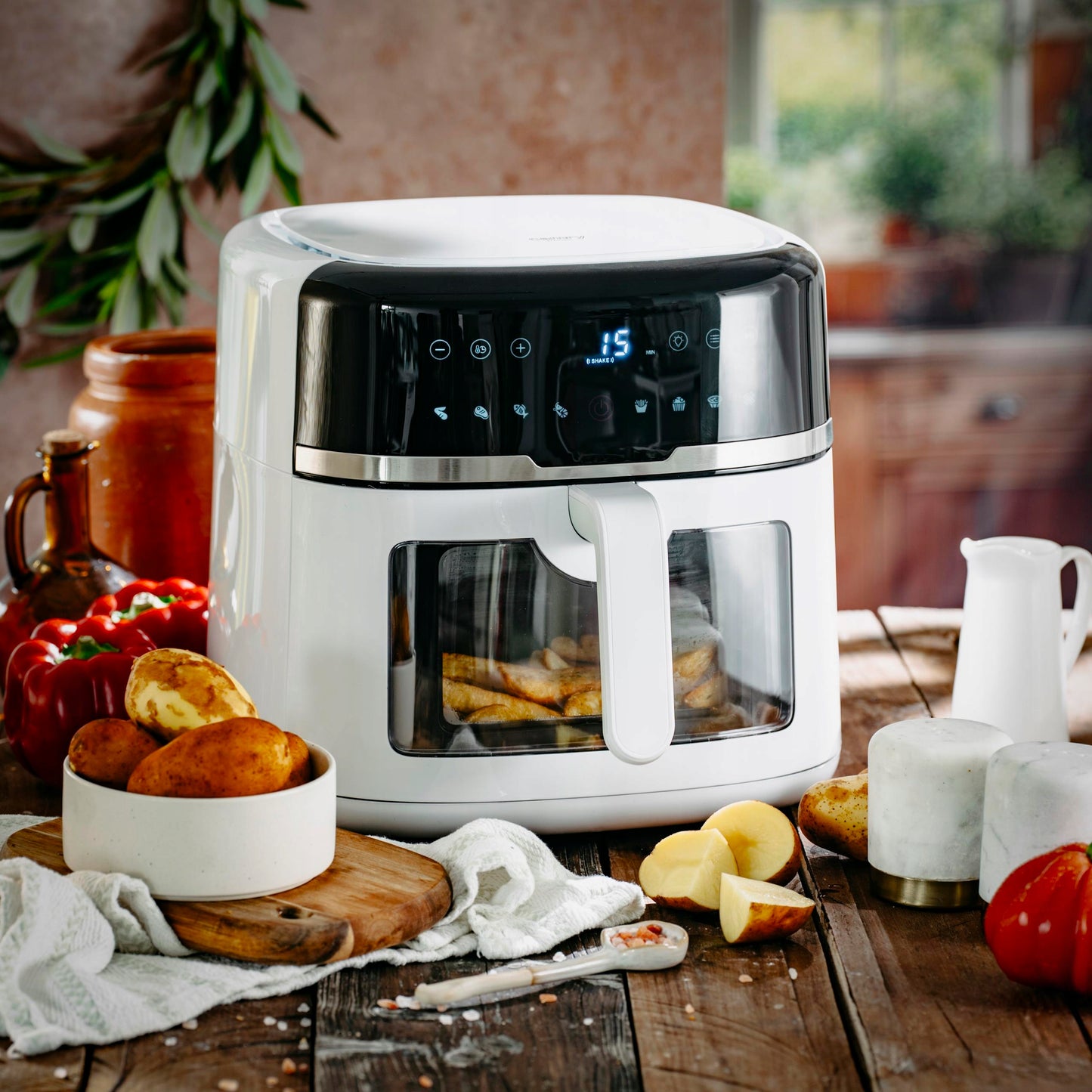 Neriebi gruzdintuvė Air Fryer 8L XXL 2500W AGD smulki buitinė technika virtuvei