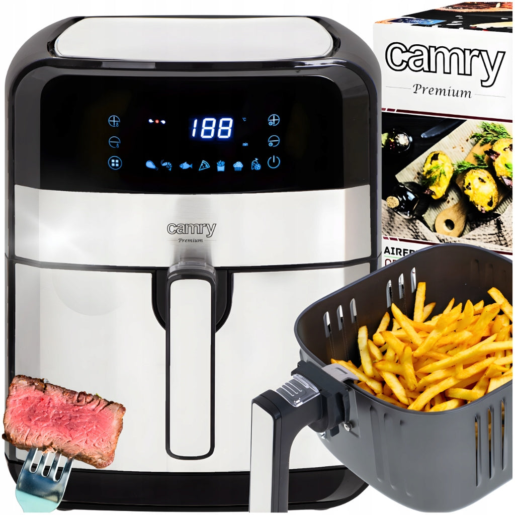 Bekondensinis gruzdintuvas 5L Airfryer 9 PROGRAMOS laikmatis LED Camry CR6311