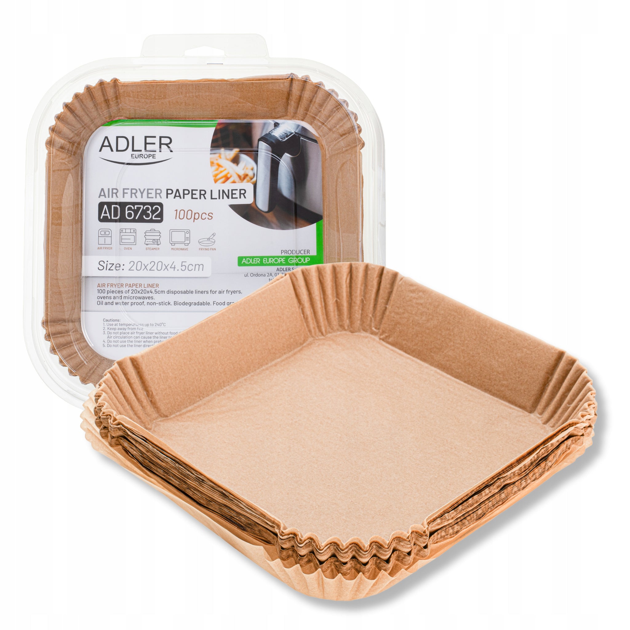 Adler Dvikamerė Oro Gruzdintuvė 11L 2700W 8 programų