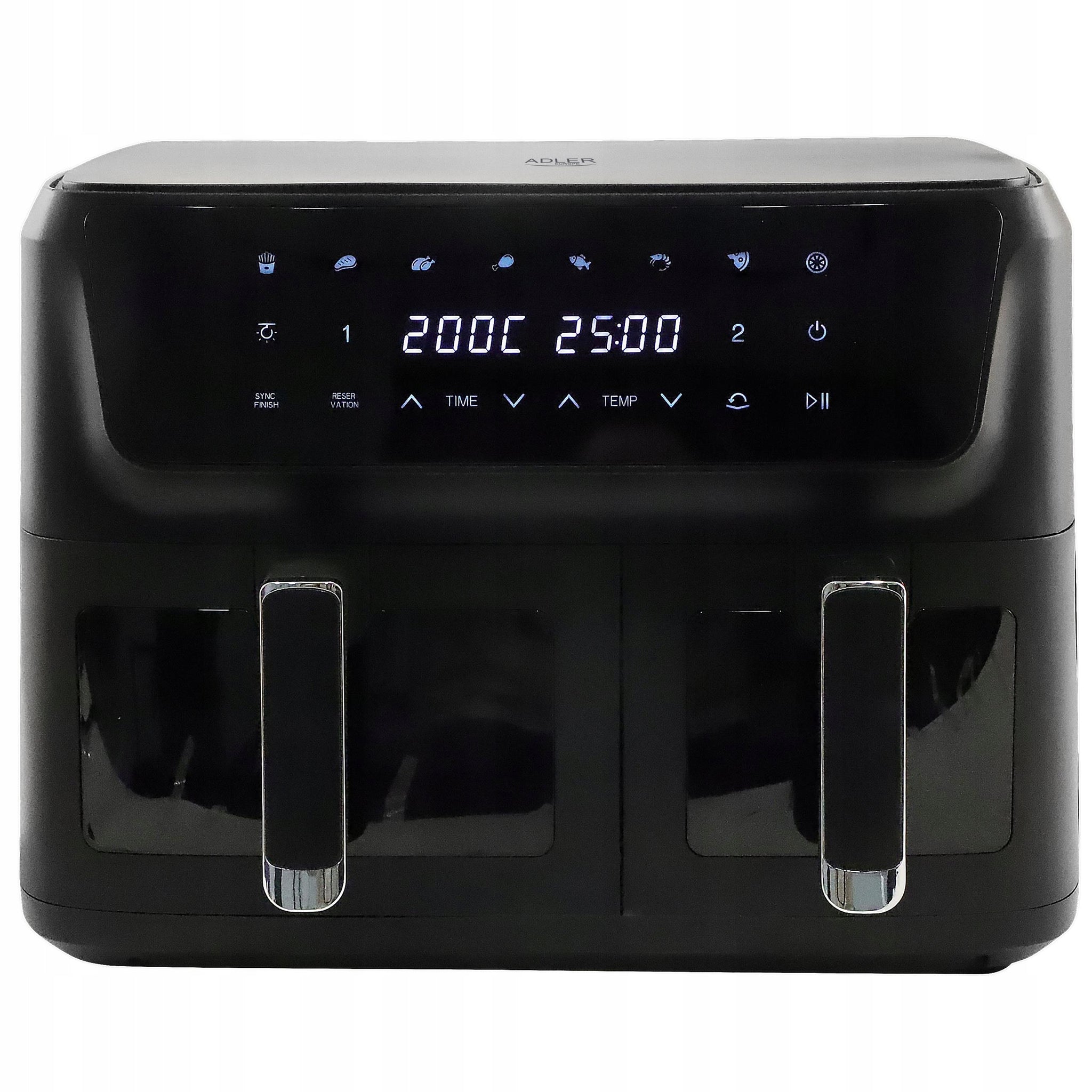 Adler Dvikamerė Oro Gruzdintuvė 11L 2700W 8 programų