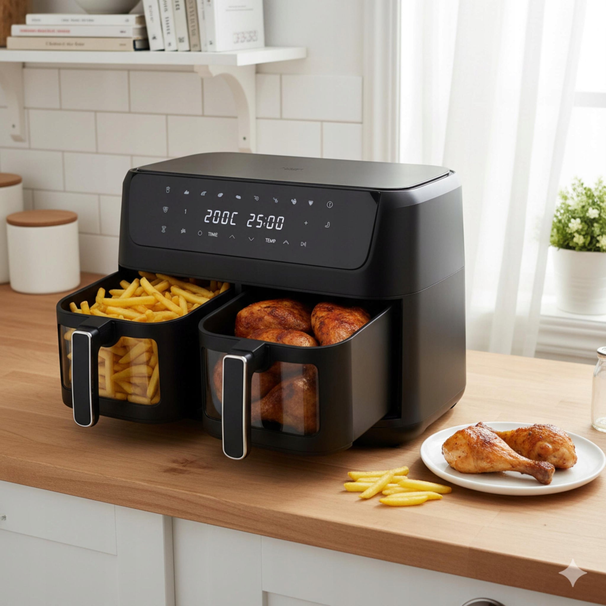 Adler Dvikamerė Oro Gruzdintuvė 11L 2700W 8 programų