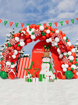 BALIONŲ GIRLIANDA KALĖDINĖS ŠVENTĖS PAPUOŠIMAS SALDAINIAI SENELIS ŠALTIS RAUDONA