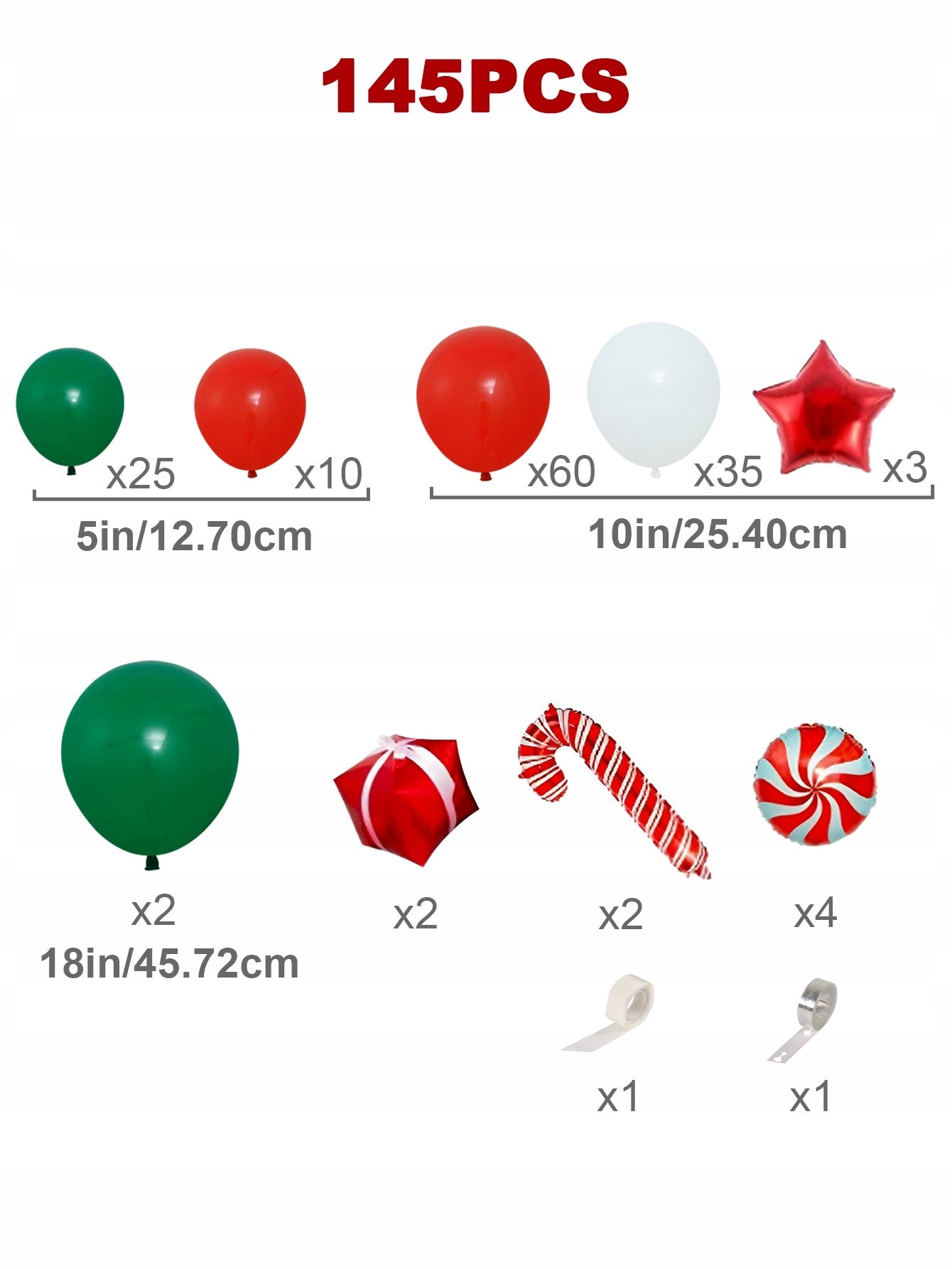 BALIONŲ GIRLIANDA KALĖDINĖS ŠVENTĖS PAPUOŠIMAS SALDAINIAI SENELIS ŠALTIS RAUDONA