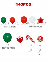 BALIONŲ GIRLIANDA KALĖDINĖS ŠVENTĖS PAPUOŠIMAS SALDAINIAI SENELIS ŠALTIS RAUDONA