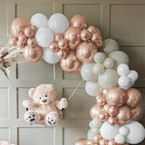 GIRLIANDA IŠ BALIONŲ ROŽINĖ BALTA GIMTADIENIO DEKORACIJA KRIKŠTYNOS VESTUVĖS VAIKŲ GIMTADIENIS