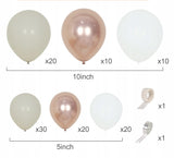 GIRLIANDA IŠ BALIONŲ ROŽINĖ BALTA GIMTADIENIO DEKORACIJA KRIKŠTYNOS VESTUVĖS VAIKŲ GIMTADIENIS