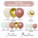 ROŽINĖ BALIONŲ GIRLIANDA KRIKŠTYNOS MERGAITEI METINUKĖS GIMTADIENIS 101 VNT