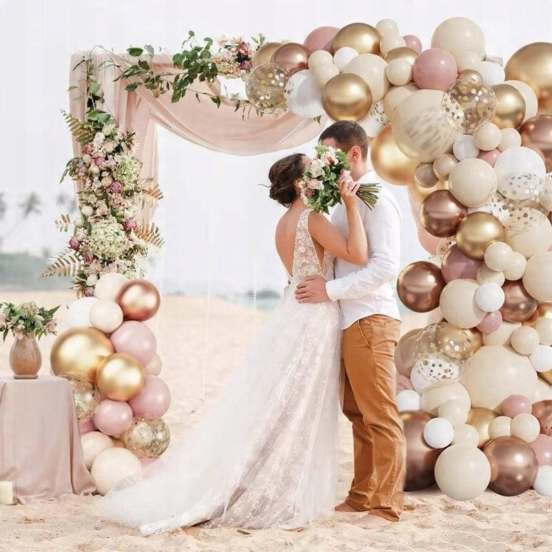 ROŽINĖ BALIONŲ GIRLIANDA KRIKŠTYNOS MERGAITEI METINUKĖS GIMTADIENIS 101 VNT