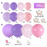 GIRLENDAS BALIONŲ ROŽINIS VIOLETINIS GIMTADIENIO METUKAI KRIKŠTYNOS MERGAITĖ VESTUVĖS