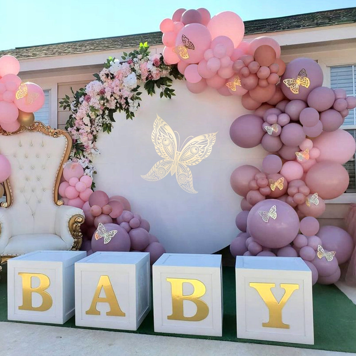 GIRLENDAS BALIONŲ ROŽINIS VIOLETINIS GIMTADIENIO METUKAI KRIKŠTYNOS MERGAITĖ VESTUVĖS