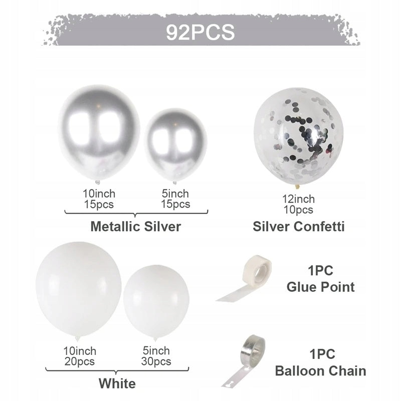 BALIONŲ GIRlianda SIENELĖ BALTA SIDABRINĖ KOMUNIJA KRIKŠTYNOS GIMTADIENIS 92