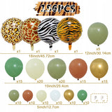 ŽALIO-AUKSINĖ BALIONŲ GIRLIANDA BERNIOKUI SAFARI ZOO PIRMI metukai GIMTADIENIO BOHO