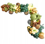 ŽALIO-AUKSINĖ BALIONŲ GIRLIANDA BERNIOKUI SAFARI ZOO PIRMI metukai GIMTADIENIO BOHO