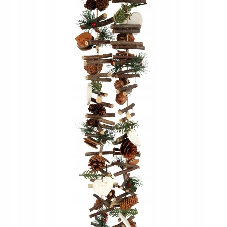 Medinė kalėdinė girlianda 175 cm, dekoracija