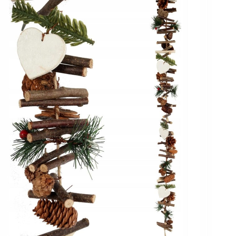 Medinė kalėdinė girlianda 175 cm, dekoracija