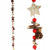 Medinė girlianda Kalėdų papuošalas su žvaigždėmis pakabukas