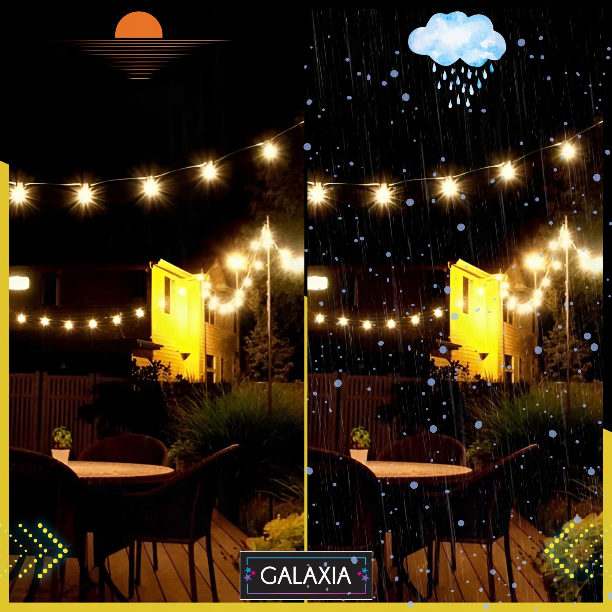 LAUKO GIRGLANDA 20m 20 LED LEMPUTĖS 230V (ELEKTROS SROVĖ)