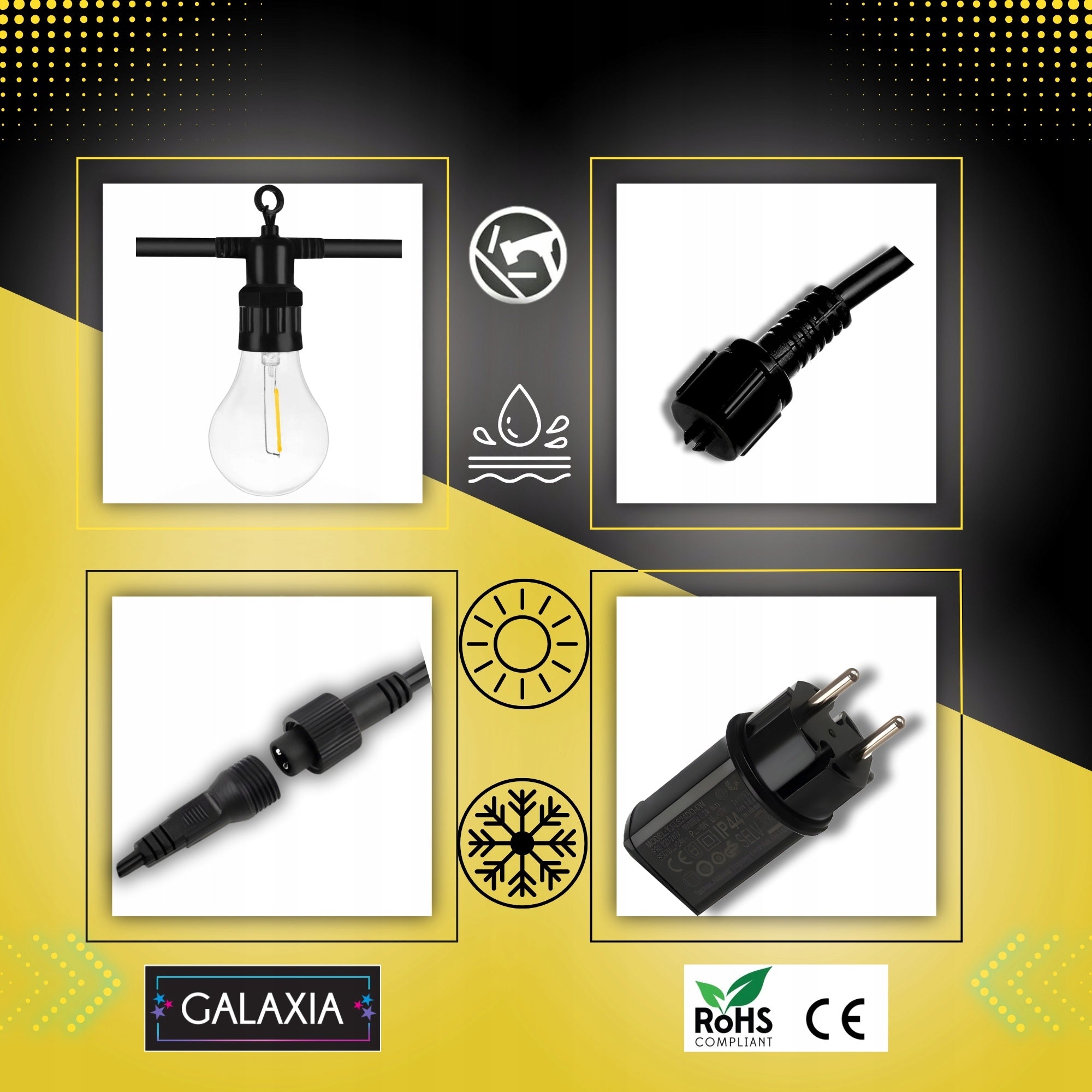 LAUKO GIRGLANDA 20m 20 LED LEMPUTĖS 230V (ELEKTROS SROVĖ)