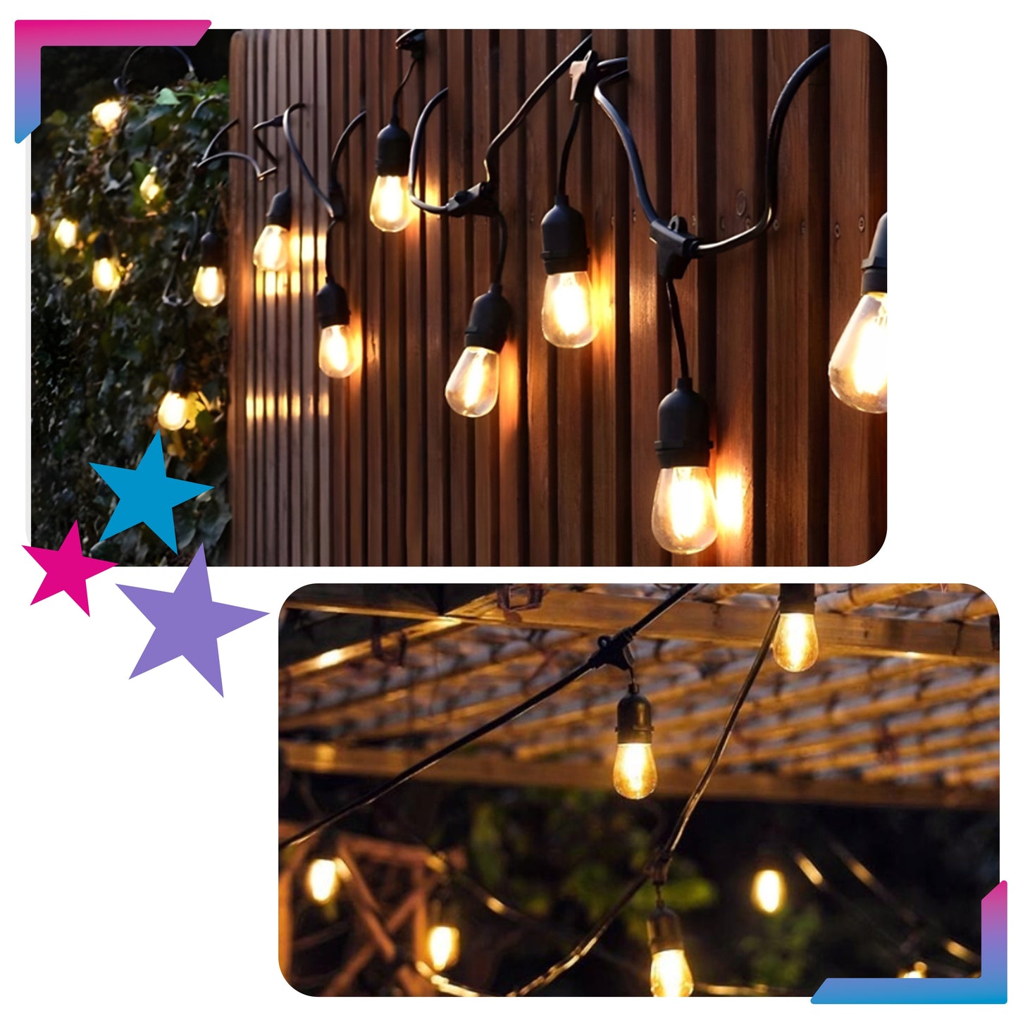 LAUKO GIRUOKLIS BALKONUI LEMPUTĖS 20m 20 LED SODUI LAUKO