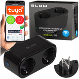 Dvigubas WiFi išmanusis lizdas TUYA WATTMETRAS PROGRAMuojamas lizdas 16A